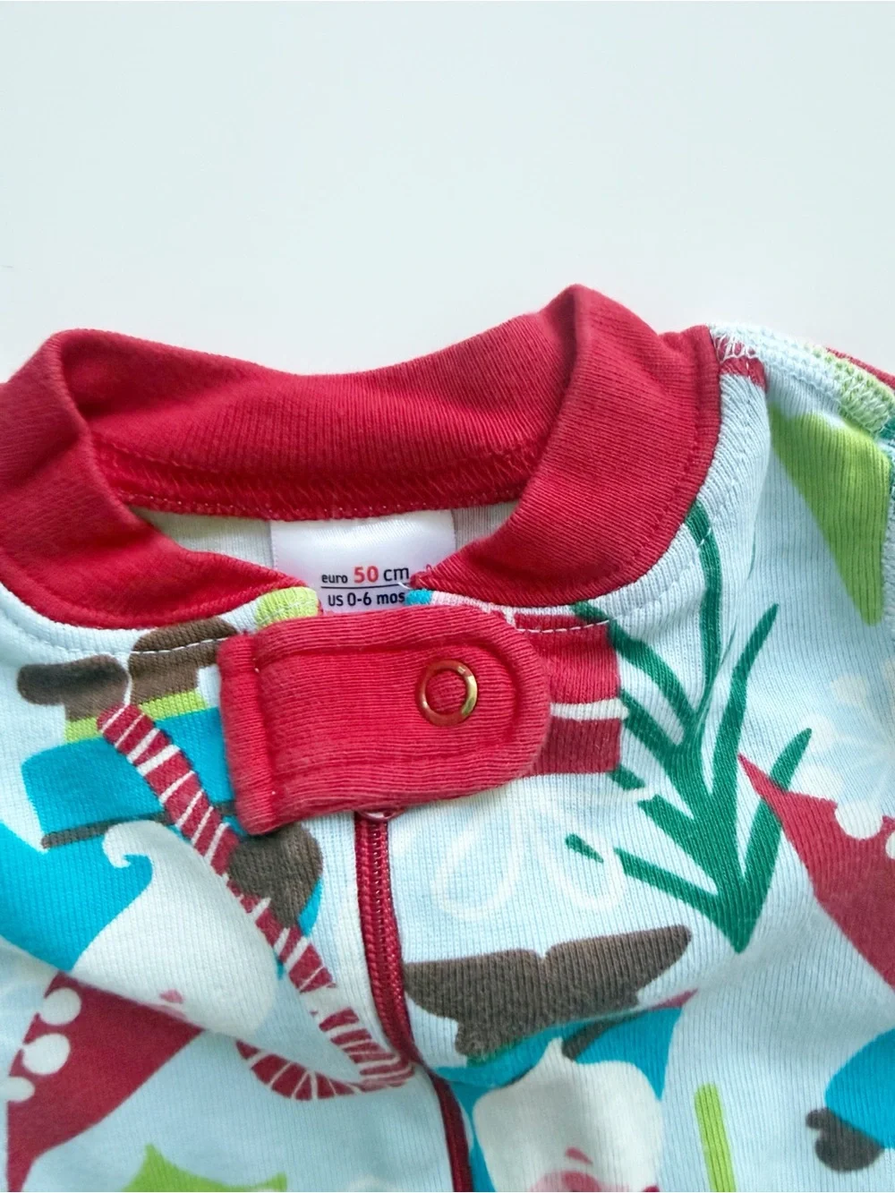 Hanna Andersson Gnome Holiday Zip Up Pajamas Size 0-6M
